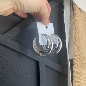 Free people earrings silver Hoops